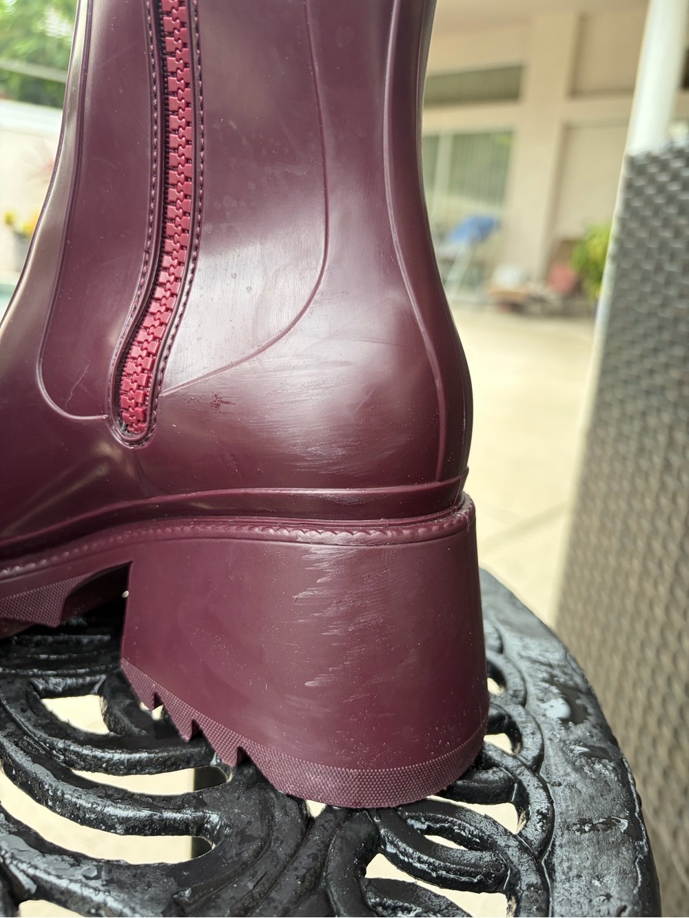 Chloé Betty Burgundy Heeled Rainboots - Picture 5 of 6